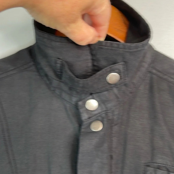 VOLCOM Day Dreamer Linen Blend Utility Jacket Black Zip Snap Drawstring Size S - Picture 4 of 14